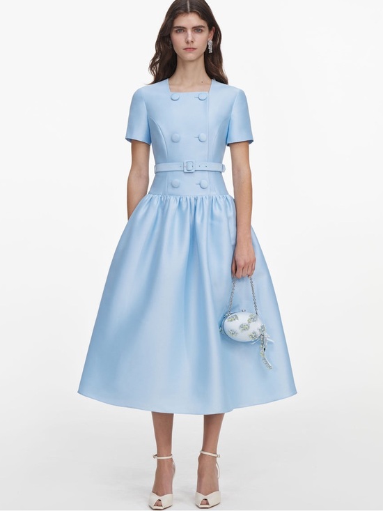 Self-Portrait Dresses & Skirts - NWOT Self-Portrait BLUE BUTTON FRONT TAFFETA MIDI DRESS